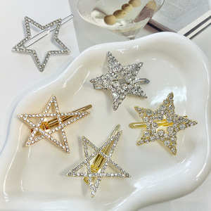 Fashion Star Rhinestone Hair Clip & Bobby Pin Japan & Korean Style Alloy 5cm Unisex <b>Wedding</b> <b>Accessories</b> - Product Image 1