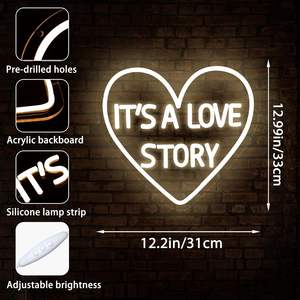 <span class=keywords><strong>C</strong></span>'<span class=keywords><strong>est</strong></span> une <span class=keywords><strong>histoire</strong></span> <span class=keywords><strong>d</strong></span>'<span class=keywords><strong>amour</strong></span> enseigne au néon pour <span class=keywords><strong>d</strong></span>écoration murale Dimmable mariage LED enseigne au néon coeur <span class=keywords><strong>d</strong></span>écor pour fiançailles anniversaire fête de mariage - Product Image 2