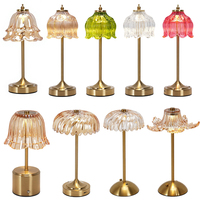Nouvelle Lampe de Bureau LED à Abat-jour en Verre Cristal Flexible avec Batterie, Style Européen-Américain Créatif, Contrôle Tactile