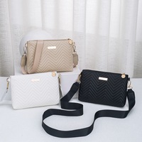Sac à main en PU gaufré pour femme avec garniture métallique, motif vague, portefeuille long, mini porte-monnaie pour téléphone, fermeture éclair, doublure en polyester, style urbain