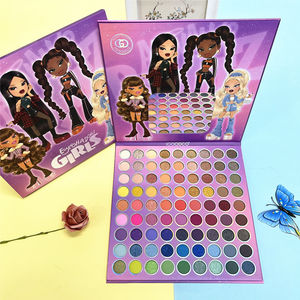 Patrón de chica de dibujos animados 81 colores nacarado mate brillo resaltar rubor multicolor paleta de sombras de ojos paleta de maquillaje sombra de ojos - Product Image 4