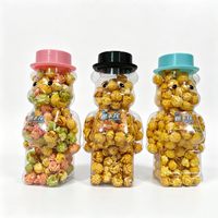 Vente en gros de pop-corn en pot en forme d'ours de 128 g, cadeau créatif pour enfants, collations, fournisseur OEM ODM, étiquette privée