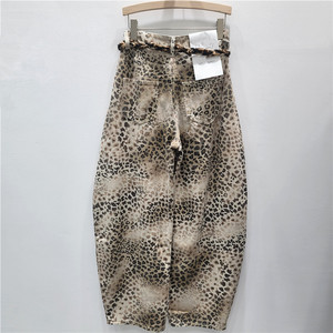 <span class=keywords><strong>Jeans</strong></span> da Donna Autunno 2026 Nuova Moda Elegante Casual Retrò Lavato Effetto Invecchiato con Sfumature Leopardate - Product Image 2