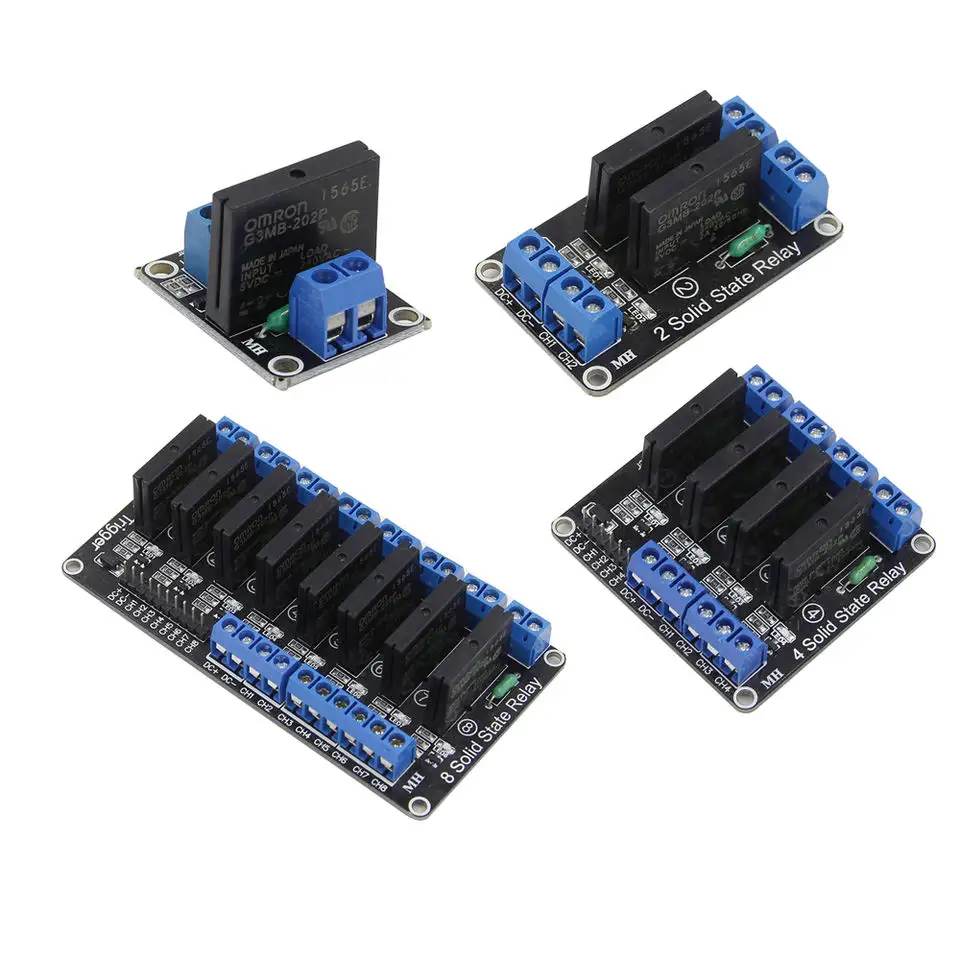 1/2/4/8 Channel 5V DC Relay Module Solid State Low Level G3MB-202P Relay SSR AVR DSP Diy Kit