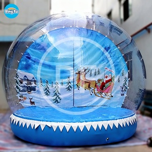 热卖定制蓝色圣诞充气雪球摄影亭巨型充气雪球B-ubble House用于装饰 - Product Image 5