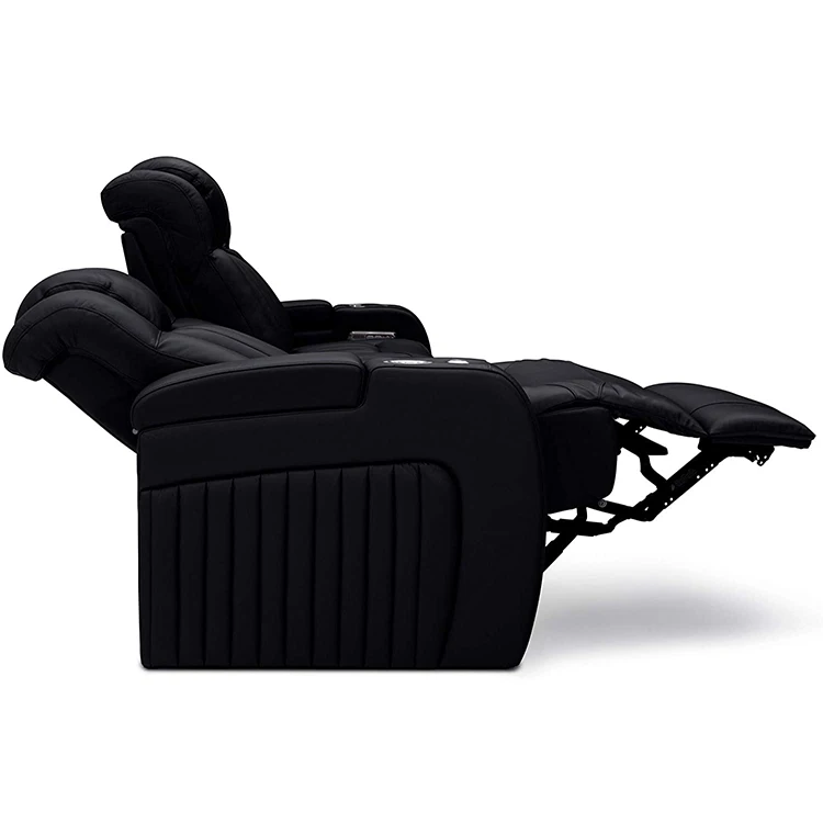 Wholesale Project 3 Seat Adjustable USB Charger Leather Recliner Sofa Home Theater Furniture with Blu-etooth for VIP Movie Room