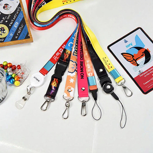 Custom Polyester Lanyard ID Card Holder Jacquard Printed Neck Strap Tradeshow Strap Sublimation Lanyards Silk Screen Printing