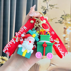 Mutlu noel hediyesi anahtar zincirleri karikatür noel baba Elk kardan adam Anime anahtarlık kadınlar için çocuk noel hediye yeni yıl dekorasyon - Product Image 2