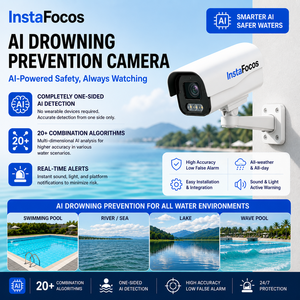 InstaFocos AI Drowning Prevention Bullet <b>Camera</b> Outdoor WiFi IP Network CCTV <b>Camera</b> Waterproof Night Vision <b>for</b> Pool - Product Image 1