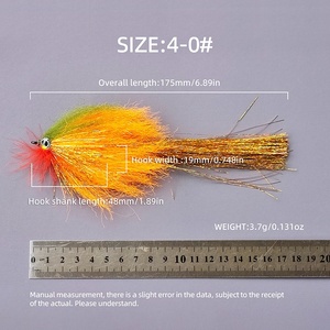 Grande mouchette streamer 6,9 pouces 4/0, coulante, imitation poisson-appât, nouée à la main, pour la pêche à la mouche au brochet, au musky, au bar et au cabillaud - Product Image 6