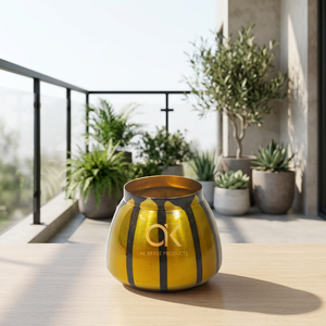 Vase à fleurs en aluminium AK pour bureau à domicile balcon jardin-pièce maîtresse de mariage finition antique de style moderne et meilleur cadeau - Product Image 1