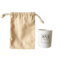 Sac à cordon en toile de coton avec logo personnalisé pour bijoux, bougies, emballages cadeaux, petite pochette en tissu personnalisée
