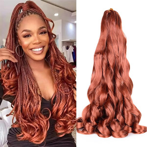 <span class=keywords><strong>Cheveux</strong></span> synthétiques à tresser pour dreadlocks africaines, boucles larges et souples, résistants à la chaleur, pour crochet - Product Image 1