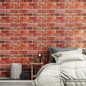 ORON DECO Black Retro Brick Wallpaper <strong>Wall</strong> Sticker PVC <strong>Vinyl</strong> Waterproof Peel and Stick Self Adhesive 3D Wallpaper for <strong>Wall</strong> Decor - Product Image 3
