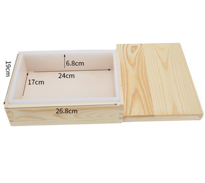 2200ml / 77oz Rectangle Silicone Molds for Soap Making , <b>Rubber</b> Liner with Wooden Box and Lid for DIY Handmade Soap - Product Image 2