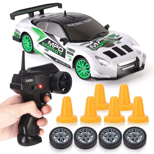 Zhorya 1/24 2.4ghz 4wd Remote Control Mini Drift Car RC Toy Sport Racing On-Road Vehicle Tpr Wheel With Light