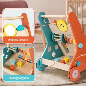<span class=keywords><strong>Marche</strong></span>-bébé Montessori personnalisé 2 <span class=keywords><strong>en</strong></span> 1 pour bébé <span class=keywords><strong>de</strong></span> 6 mois, <span class=keywords><strong>marche</strong></span>-bébé <span class=keywords><strong>en</strong></span> <span class=keywords><strong>bois</strong></span> à pousser, ajouter au panier - Multi-activités pour filles - Product Image 4