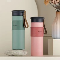 330ml 450ml Bouteilles d'eau en acier inoxydable avec sangle et étui en silicone Flacon à vide portable de voyage isolé