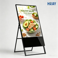 HRAY - Pantalla LCD Publicitaria de 32 Pulgadas con Soporte de Pie, Contraste de 1200:1, Vidrio Templado de Seguridad para Promoción en Tiendas de Alimentos, OEM ODM