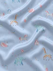 เทนเซล 40s ™   ผ้าปูที่นอนเด็กอ่อนแบบนุ่ม ระบายอากาศได้ดี ลายม้าหมุน - Product Image 3