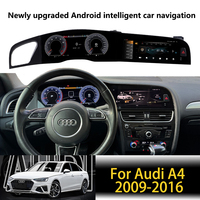 Lecteur multimédia automobile à double écran, instrument numérique à cristaux liquides pour Audi A4 2009-2016, Carplay, Android Auto, navigation GPS