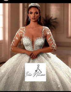 S1331A 2024 <b>Drop</b> Shipping New Hot -selling Elegant Women Bride Plus Size Girls Wedding Dress for Plus Size Women - Product Image 2
