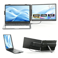 B2B Tragbarer Monitor 14 Zoll FHD 1080P IPS Dual Triple Laptop-Bildschirmerweiterung Plug & Play USB-C Typ C USB-A für 13"-17" Laptops