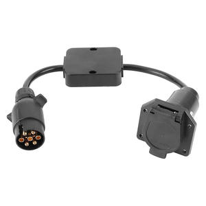 Adaptador de 7 pines europeo a americano negro para remolques, arnés de cableado, línea combinada de freno/dirección, convertidor de luces traseras para remolques - Product Image 5
