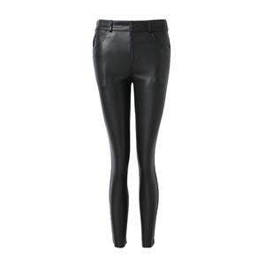 <span class=keywords><strong>Pantalon</strong></span> crayon <span class=keywords><strong>classique</strong></span> droit en cuir de mouton pour <span class=keywords><strong>femme</strong></span>, taille haute, élastique, noir, cuir véritable, dernière collection <span class=keywords><strong>2022</strong></span> - Product Image 2