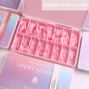 240 Uñas Postizas Acrílicas Color Rosa Nude, Cobertura Completa, Estilo Francés Corto, Pre-diseñadas, con Pegamento, para Salón de Uñas - Product Image 2