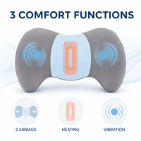 Bantal Pijat Getar Pemanas Portabel Biru dengan Dua Kantung Udara, Kabel USB, Timer 15 Menit untuk Punggung, Pinggang, dan Duduk