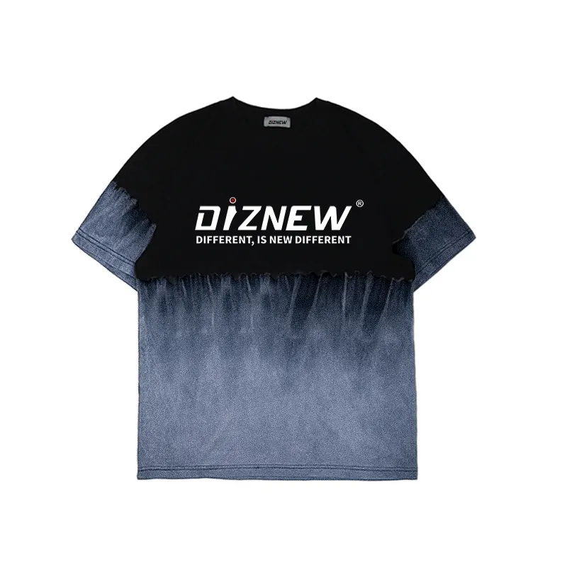 DIZNEW 2023 새로운 도착 제조 업체 고품질 사용자 정의 로고 100% 면 남자의 티셔츠
