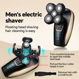 5 in 1 Five-Blade Stainless Steel Rotary Shaver IPX5 With USB Charging for Face Household and Use 1. 5 Floating <b>Heads</b> for Full C - Product Image 5