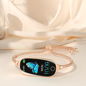 <span class=keywords><strong>Bracelet</strong></span> intelligent F81 Or, petites montres intelligentes de 1,1 pouce, montres-bracelets en métal, fréquence cardiaque, température, <span class=keywords><strong>montre</strong></span> intelligente tendance pour femmes - Product Image 3