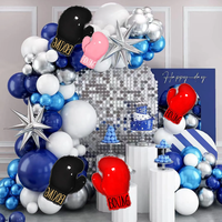 Ballons d'anniversaire de champion de Fight Club, gants de boxe, ballon en feuille, accessoires de fête de lutte