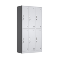 Casier de rangement en acier moderne à 6 portes pour école, gymnase, piscine, casier métallique