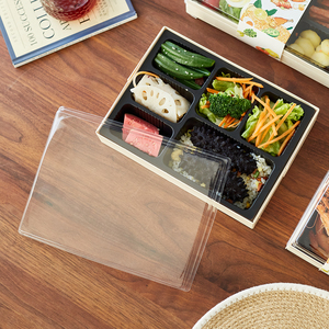 Lonchera Desechable de <span class=keywords><strong>Madera</strong></span> para Alimentos Ligeros, <span class=keywords><strong>Caja</strong></span> de Comida con Siete <span class=keywords><strong>Compartimentos</strong></span>, Resistente al Calor, Bento para Llevar, para Hoteles y Negocios - Product Image 5