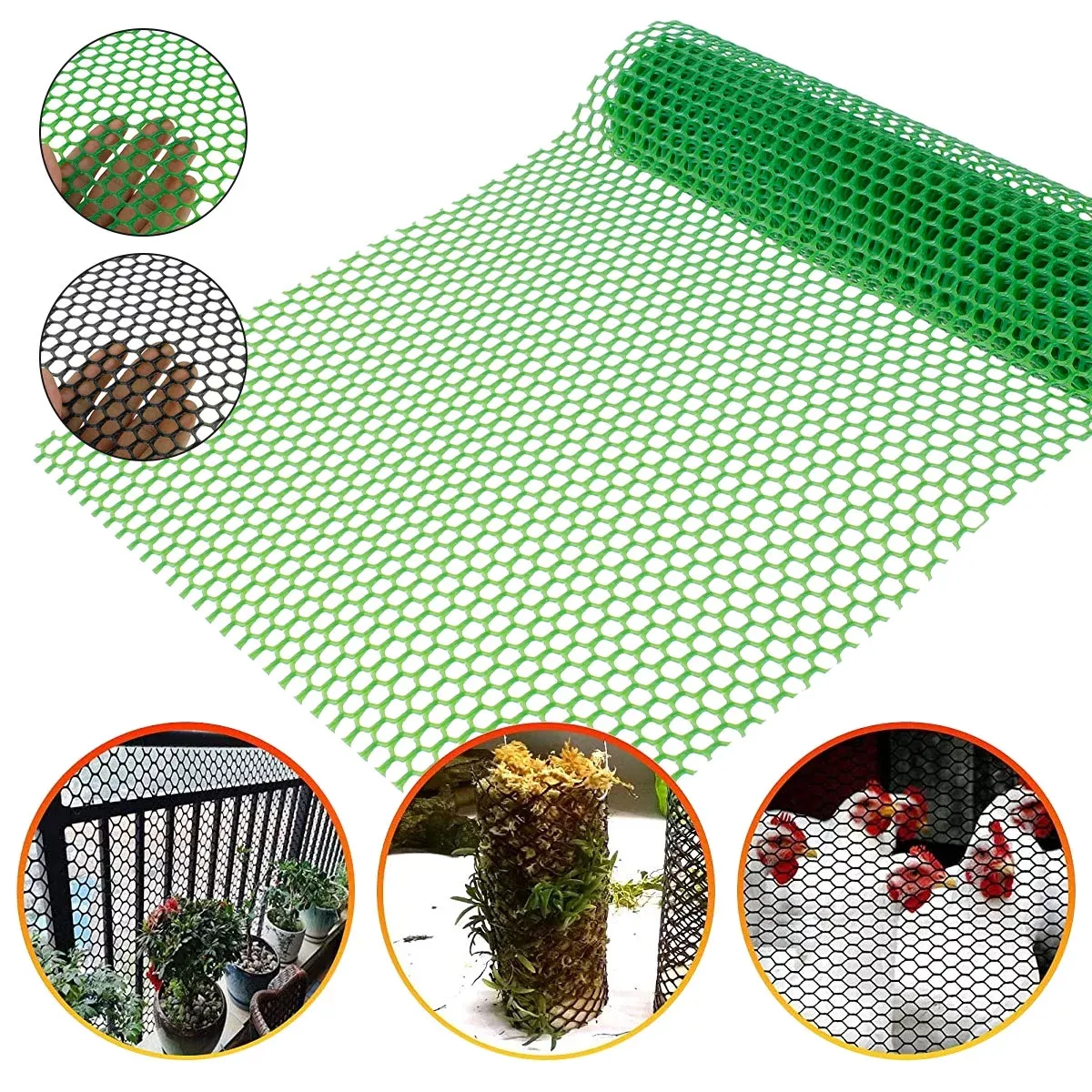 Hochleistungs-Gartenschutzgitter aus Kunststoff mit Hex-Gitter verfügbar in grün, schwarz, weiß und orange für Hühnerdrahtzaun