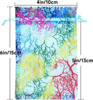 Sacs cadeaux en organza corail coloré transparent avec cordon de serrage pour bijoux, bonbons de mariage et Saint-Valentin