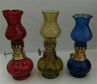 Diamant rond à l'ancienne rouge vert bleu bocal vide bouteille en verre lampe à huile lanterne avec mèches décoration de table pour la maison lampes à huile