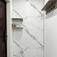 Panneau mural en PVC de couleur marbre blanc, imperméable et écologique, moderne, élégant et fonctionnel pour les villas et les hôtels