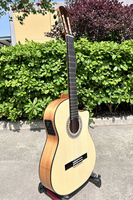 Guitarra Flamenca Eléctrica Aiersi de Alta Gama con Cuerdas de Nailon, Totalmente Sólida y con Cutaway