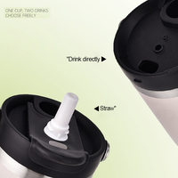 Vaso Térmico de Cerámica de Doble Pared de Alta Calidad Xile con Pajita, Aislado para Café Caliente y Hielo, para Uso en Oficina y Camping, para Hombre y Mujer