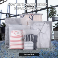 Pochette Ziplock en PE givré transparent, réutilisable, étanche, avec fermeture à glissière personnalisée et gaufrée pour vêtements et chaussettes