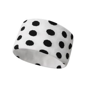 Bandeau de sport en fil tricoté à pois noir et blanc, imperméable, décontracté, tendance, 14 cm - Product Image 1