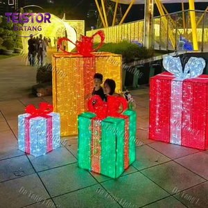 Boîte cadeau géante personnalisée avec motif lumineux LED RVB pour l'affichage d'événements festifs - Product Image 3