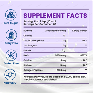 Collagene Liquido Certificato con Biotina e Aminoacidi, Formula di Bellezza Proteica per Adulti, Illuminante per la Pelle, Gusto Delizioso al Vino - Product Image 5