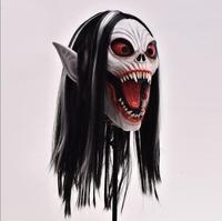 Halloween effrayant Zombie Vampire marche monstre masque effrayant horreur Latex pleine tête masque avec cheveux fête Costume accessoires pour adultes