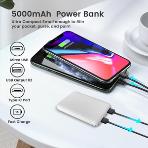 Nouvelle arrivée Slim carte de crédit taille Power Bank 5000mAh Portable chargeur portefeuille Power Bank carregador portatil Mini Powerbank - Product Image 5
