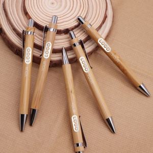 Classic Recycled Bamboo Custom Logo Ball <b>Pen</b>-Refillable Eco-Friendly Promotional Office Supply - Product Image 3